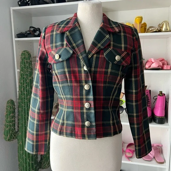 Vintage Plaid Blazer - Picture 6 of 11